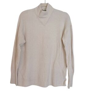 Everlane Yak Wool Mockneck Sweater Cream XS Cozy Neutral Contemporary Minimal